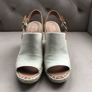 toms monica slingback wedges size 7.5